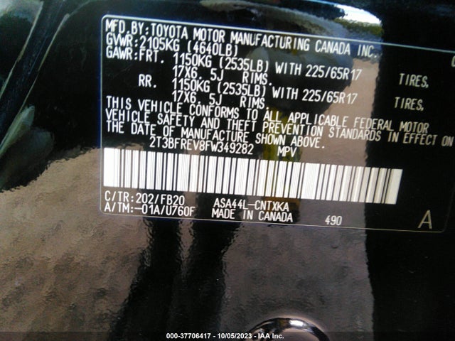 Toyota RAV4 LE 2015 2T3BFREV8FW349282 Image 9