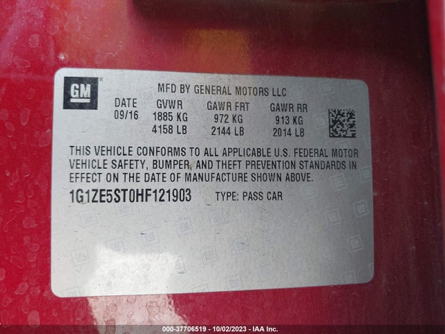 Chevrolet MALIBU 1LT 2017 1G1ZE5ST0HF121903 Image 9