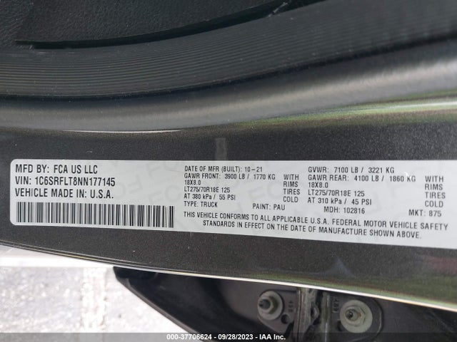 1C6SRFLT8NN177145 RAM 1500 Rebel