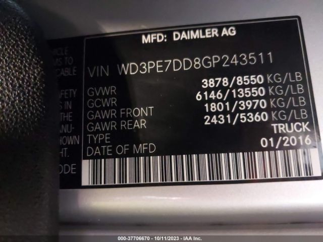 WD3PE7DD8GP243511 Mercedes-Benz SPRINTER CARGO VANS