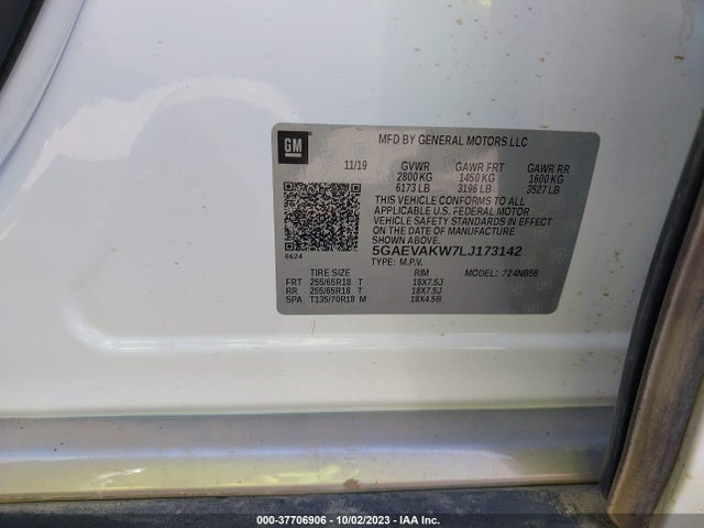 2020 BUICK ENCLAVE ESSENCE VIN: 5GAEVAKW7LJ173142