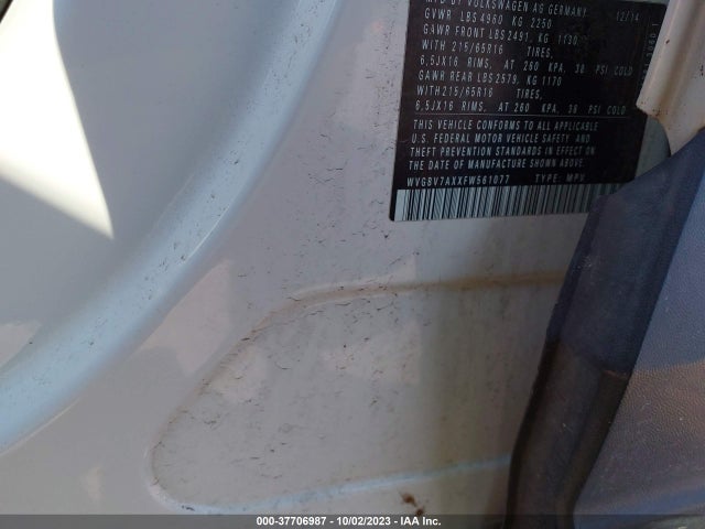 WVGBV7AXXFW561077 Volkswagen TIGUAN S