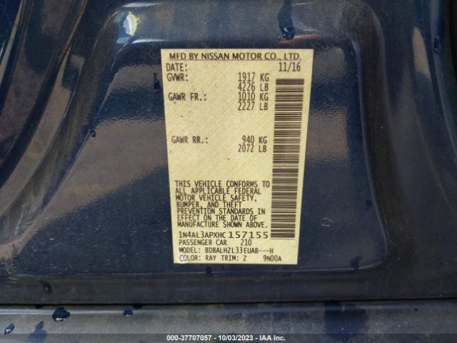 1N4AL3APXHC157155 Nissan Altima 2.5 Sr