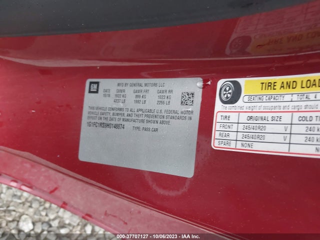 Chevrolet Camaro 2lt 2017 1G1FC1RS9H0148874 Image 9