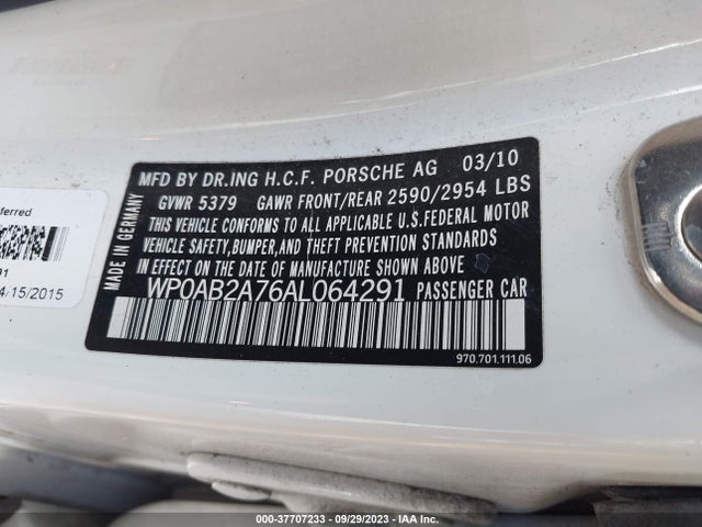 2010 PORSCHE PANAMERA WP0AB2A76AL064291 Photo 8