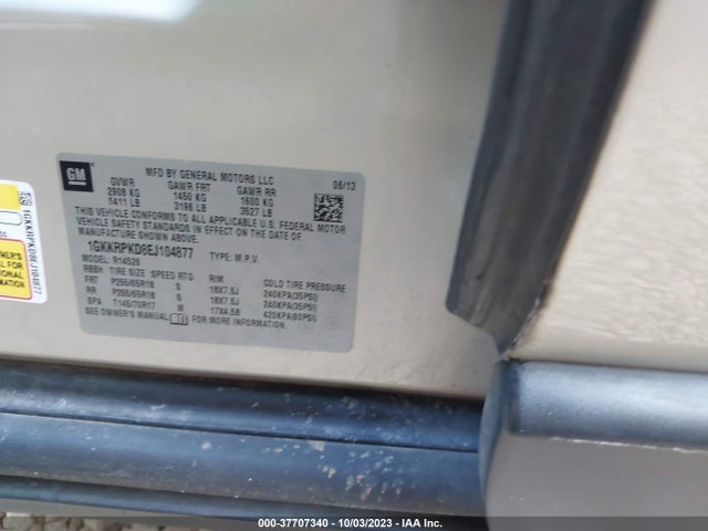 GMC ACADIA SLE 2014 1GKKRPKD8EJ104877 Image 9