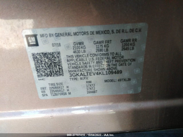 GMC Terrain Sle 2019 3GKALTEV4KL109489 Image 9