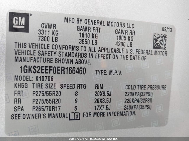 GMC YUKON DENALI 2014 1GKS2EEF0ER166460 Image 9