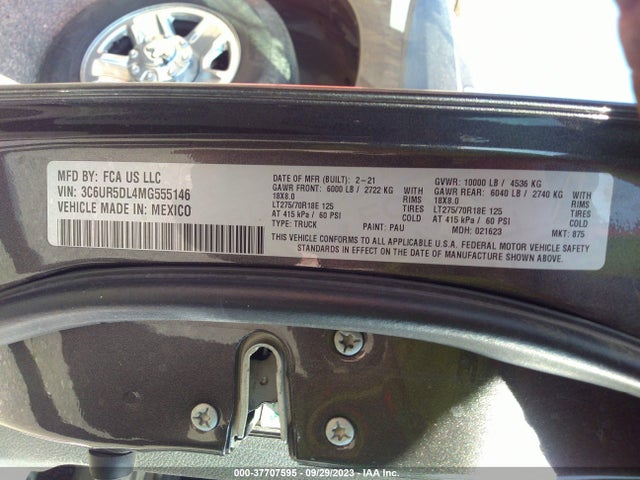 RAM 2500 Big Horn 2021 3C6UR5DL4MG555146 Image 9