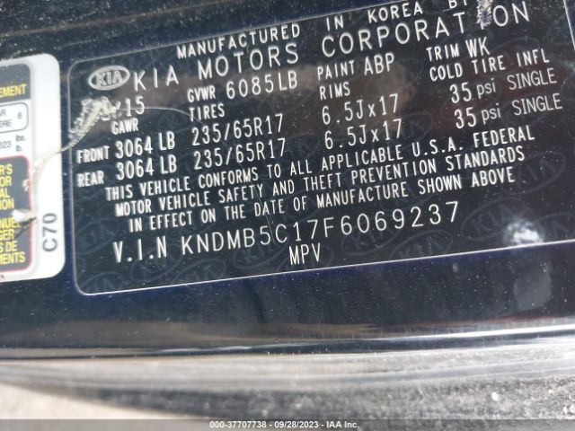 KNDMB5C17F6069237 KIA SEDONA LX