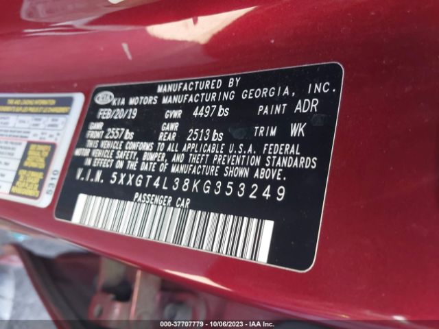 5XXGT4L38KG353249 KIA Optima S