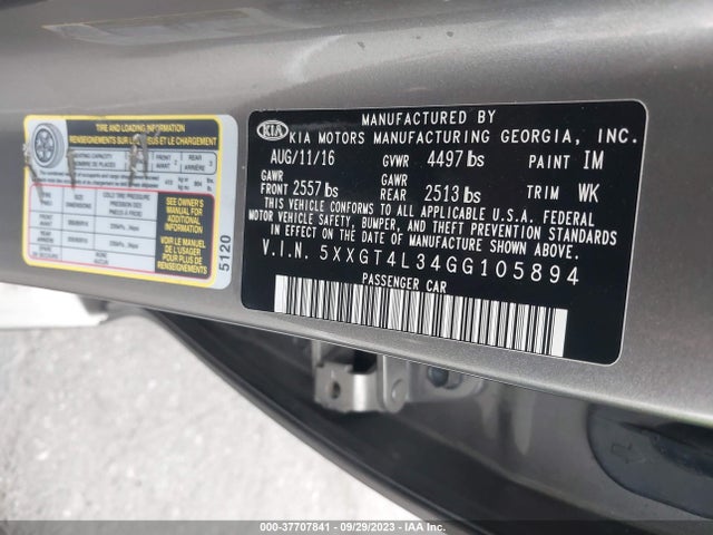 KIA Optima Lx 2016 5XXGT4L34GG105894 Image 14