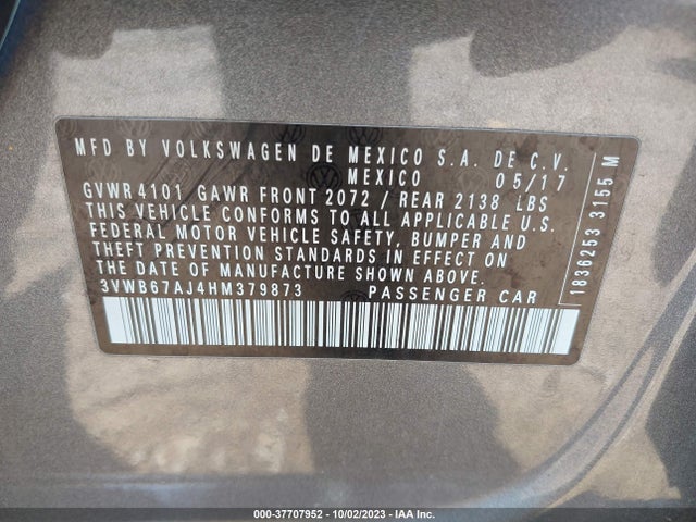 3VWB67AJ4HM379873 Volkswagen Jetta 1.4t Se
