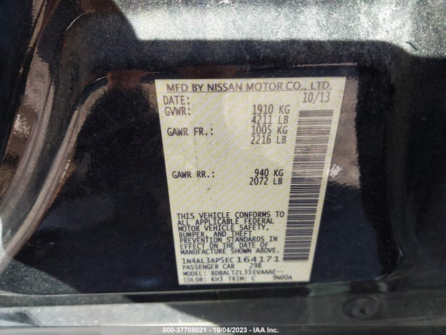 2014 NISSAN ALTIMA 2.5 SV VIN: 1N4AL3AP5EC164171
