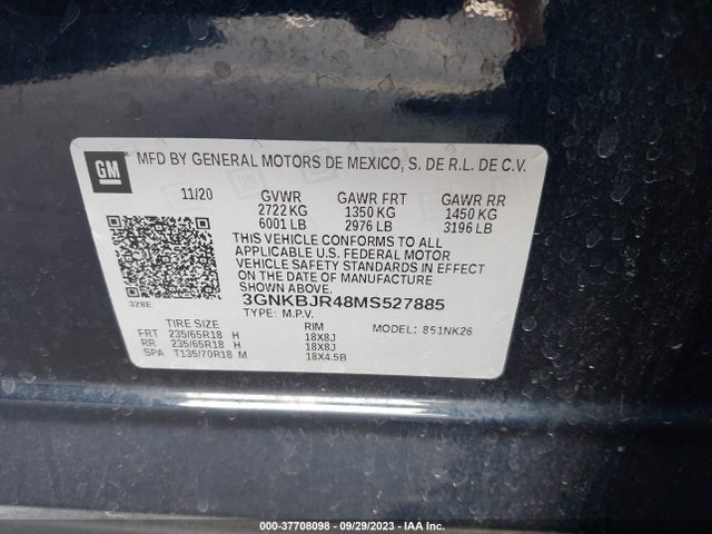 Chevrolet Blazer Awd 3lt 2021 3GNKBJR48MS527885 Image 9