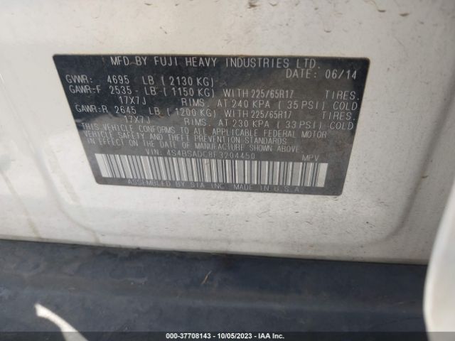 4S4BSADC8F3204450 Subaru Outback 2.5i Premium