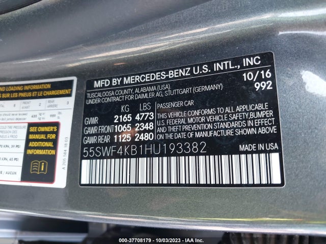 Mercedes-Benz C-class C 300 2017 55SWF4KB1HU193382 Image 9