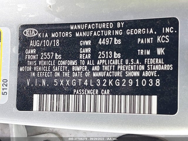 KIA Optima Lx 2019 5XXGT4L32KG291038 Image 15