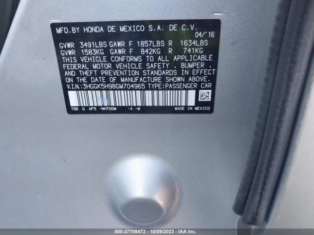 3HGGK5H98GM704965 Honda Fit Ex-l
