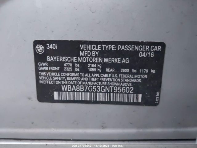 WBA8B7G53GNT95602 BMW 340i Xdrive