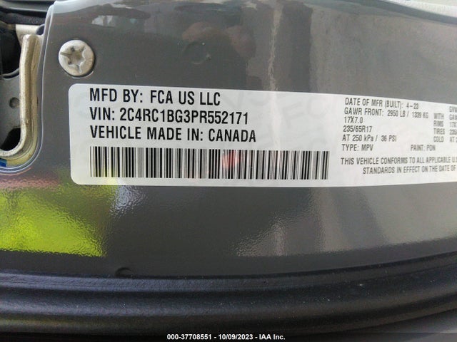 2C4RC1BG3PR552171 Chrysler Pacifica Touring L