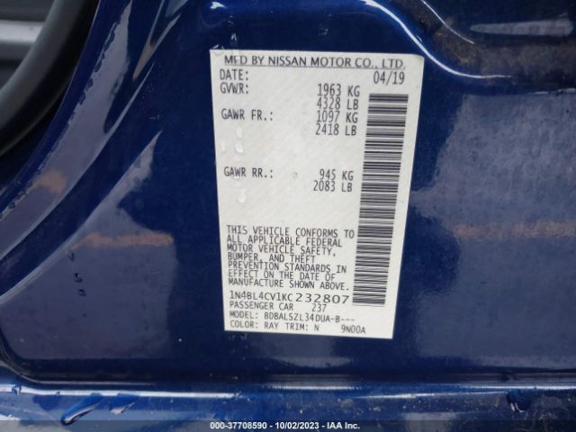 1N4BL4CV1KC232807 Nissan Altima 2.5 Sr