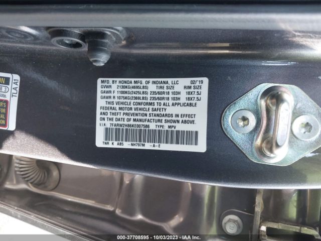 7FARW2H86KE007586 Honda Cr-v Ex-l