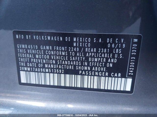 3VWM17AU9KM513592 Volkswagen Golf Alltrack S/se/sel