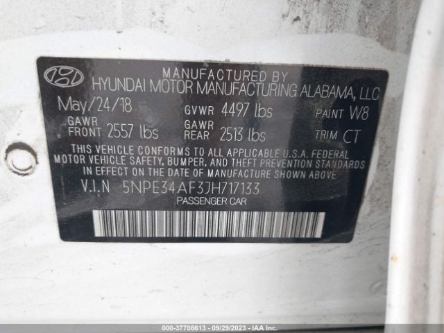 5NPE34AF3JH717133 Hyundai Sonata Sport+