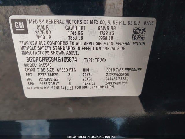 Chevrolet Silverado 1500 Lt 2017 3GCPCREC8HG105874 Image 9