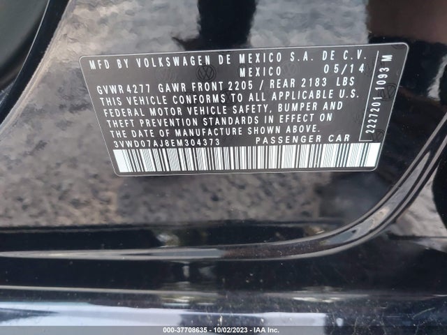 3VWD07AJ8EM304373 Volkswagen Jetta Sedan Se W/connectivity/sunroof