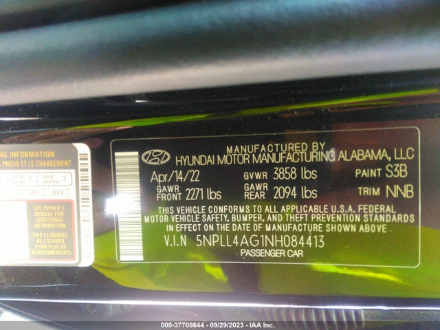2022 HYUNDAI ELANTRA SE VIN: 5NPLL4AG1NH084413