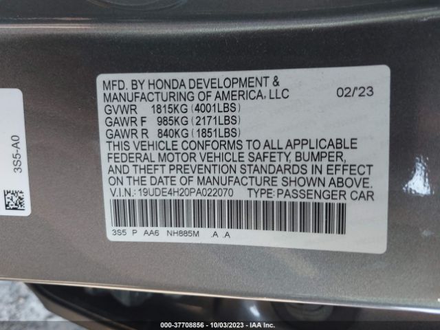 19UDE4H20PA022070 Acura Integra