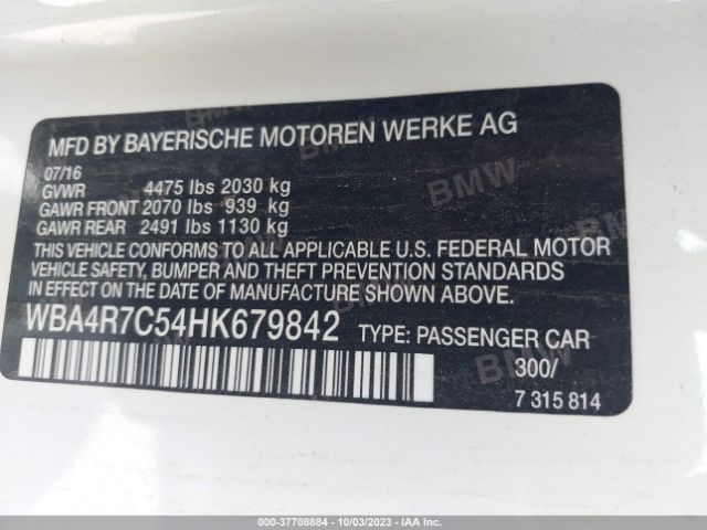 WBA4R7C54HK679842 BMW 430I