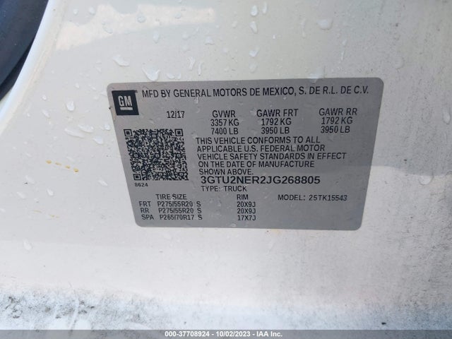 GMC Sierra 1500 Slt 2018 3GTU2NER2JG268805 Image 9