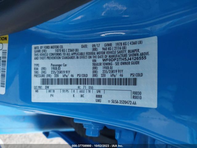 WF0DP3TH5J4126555 Ford FOCUS RS