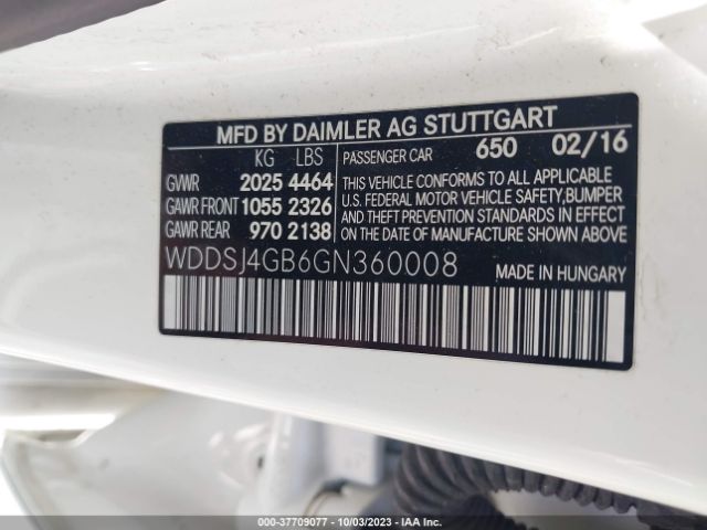WDDSJ4GB6GN360008 Mercedes-Benz Cla Cla 250