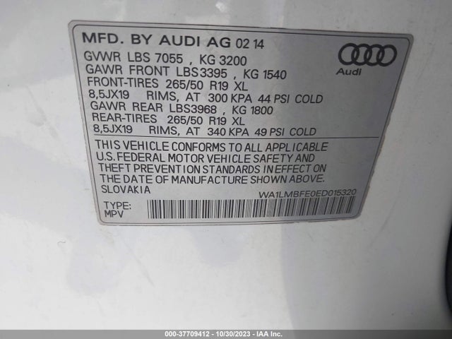 WA1LMBFE0ED015320 Audi Q7 3.0l Tdi Premium Plus