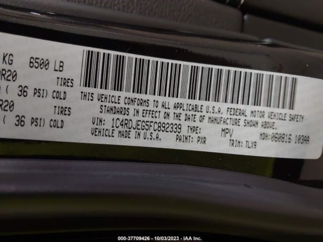 1C4RDJEG5FC892339 Dodge Durango Citadel