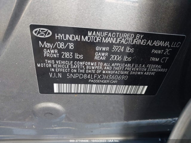 Hyundai Elantra Value Edition 2018 5NPD84LFXJH360690 Image 9