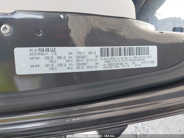 Dodge Grand Caravan Sxt 2016 2C4RDGCG1GR374582 Image 9