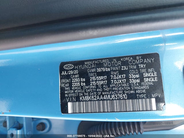 Hyundai Kona Sel Plus 2021 KM8K62AA4MU637610 Image 9