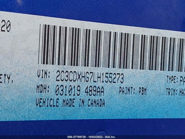 2C3CDXHG7LH155273 Dodge Charger Gt Rwd