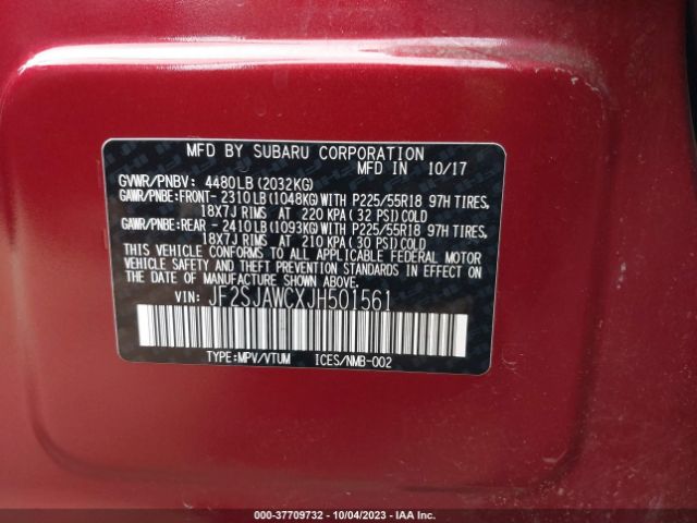 JF2SJAWCXJH501561 Subaru Forester Touring