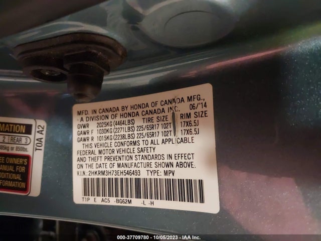 Honda Cr-v Ex-l 2014 2HKRM3H73EH546493 Image 9