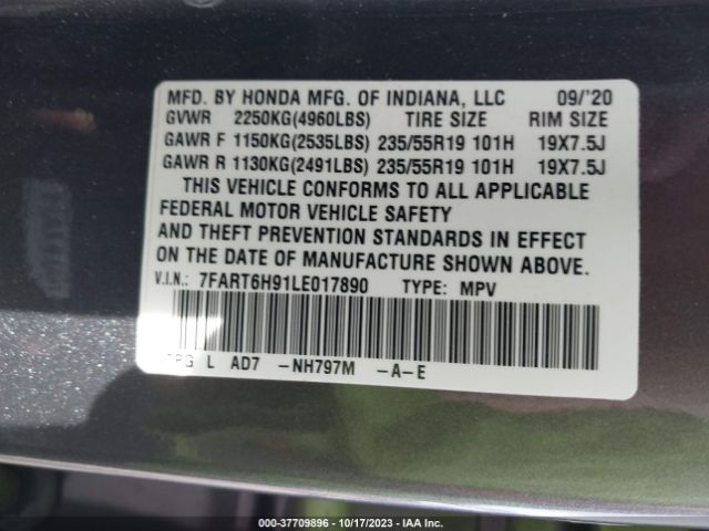 7FART6H91LE017890 Honda Cr-v Hybrid Touring