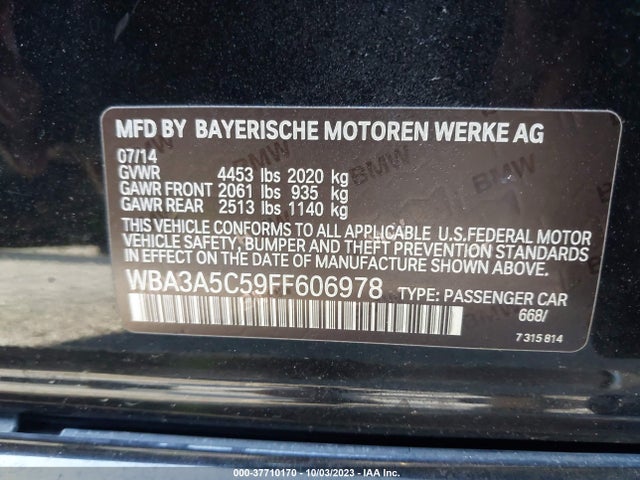 BMW 3 Series 328i 2015 WBA3A5C59FF606978 Image 9