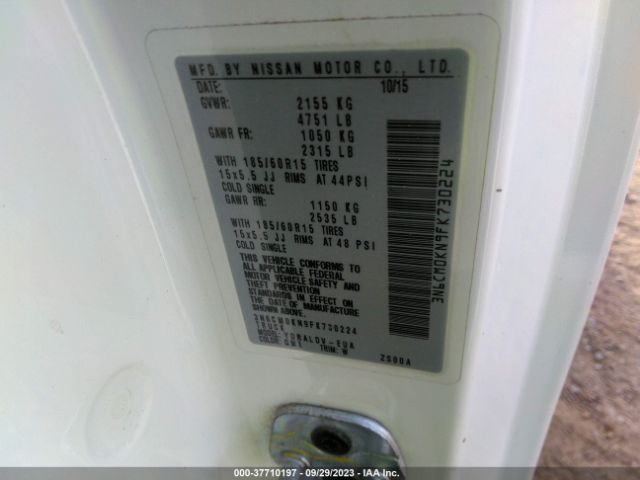 3N6CM0KN9FK730224 Nissan Nv200 S