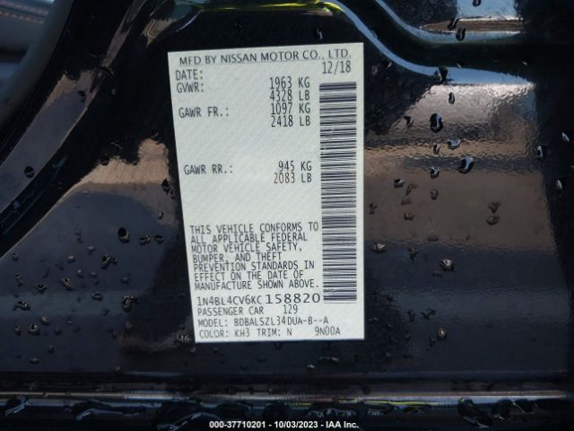 1N4BL4CV6KC158820 Nissan Altima 2.5 Sr