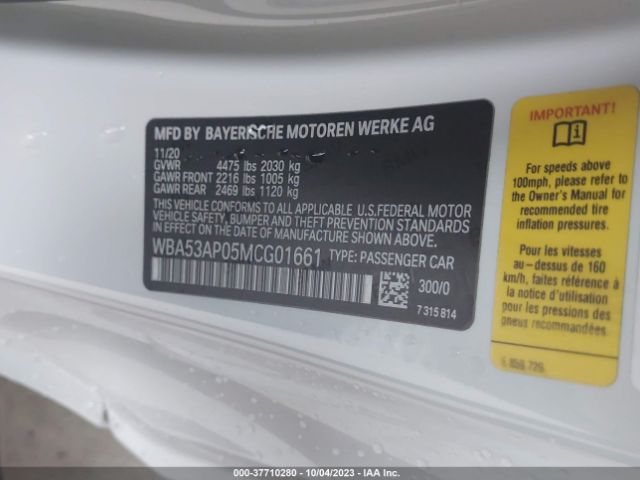 WBA53AP05MCG01661 BMW 430I